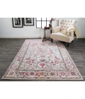 Feizy Armant Vintage Oriental, Ivory/Pink/Gray, 9'-5" x 12'-5" Area Rug