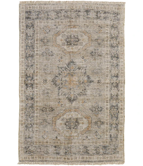 Feizy Caldwell Bohemian & Eclectic Medallion, Tan/Gray/Gold, 9' x 12' Area Rug