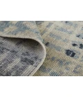 Feizy Palomar Hand-Knot Abstract Area Rug, Light Beige/Denim Blue, 2x6in x 8ft