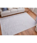 Feizy Saphir Mira WHITE/WHITE 6803493F 7 ft. 6 in. X 7 ft. 6 in. Round Rug