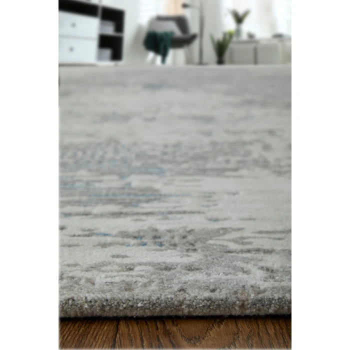 Feizy Zarah Bohemian & Eclectic Abstract, Gray/Taupe/Blue, 2'-6" x 12' Runner