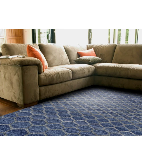 Feizy Prentiss Classic Geometric, Blue/Gray, 9' x 12' Area Rug