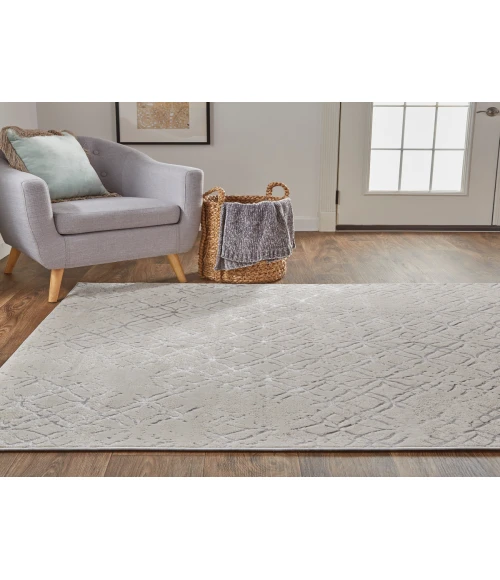 Feizy Micah Industrial Distressed, Silver/Gray/White, 12' x 15' Area Rug