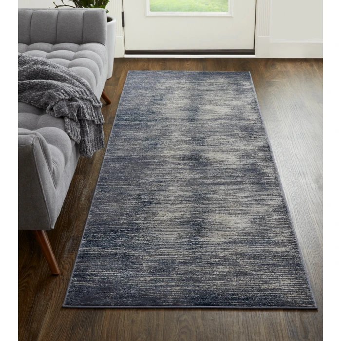 Feizy Indio Industrial Gradient & Ombre, Blue/Gray/Ivory, 2'-10" x 7'-10" Runner