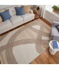 Feizy Pollock Bohemian & Eclectic Abstract, Brown/Tan/Ivory, 2' x 3' Accent Rug