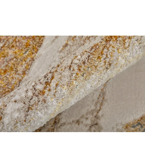 Feizy Aura Industrial Abstract, Ivory/Taupe/Gold, 1'-8" x 2'-10" Accent Rug