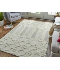 Feizy Anica Moroccan Wool Tufted Area Rug, Ivory/Taupe/Tan, Ivory, 2ft x 3ft Area Rug