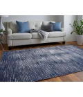 Feizy Indio Industrial Gradient & Ombre, Blue/Gray/Ivory, 2'-10" x 7'-10" Runner
