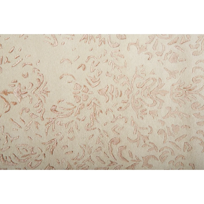 Feizy Bella High/Low Floral Wool Rug, Sand Beige/Blush Pink, 2ft - 6in x 8ft, Runner