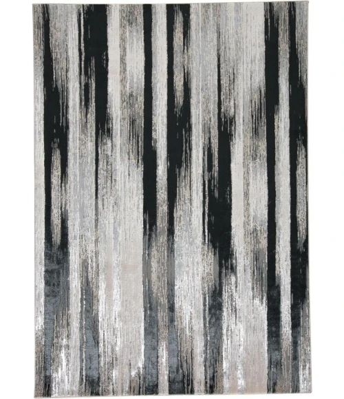 Feizy Micah Industrial Abstract, Black/Silver/Gray, 9'-2" x 12' Area Rug