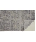 Feizy Elias Luxe Geometric Maze Runner, High/Low, Gray/Ivory/Blue, 2ft - 9in x 10ft