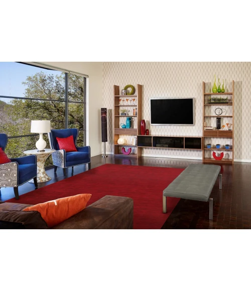 Feizy Luna Casual Solid, Red, 9'-6" x 13'-6" Area Rug