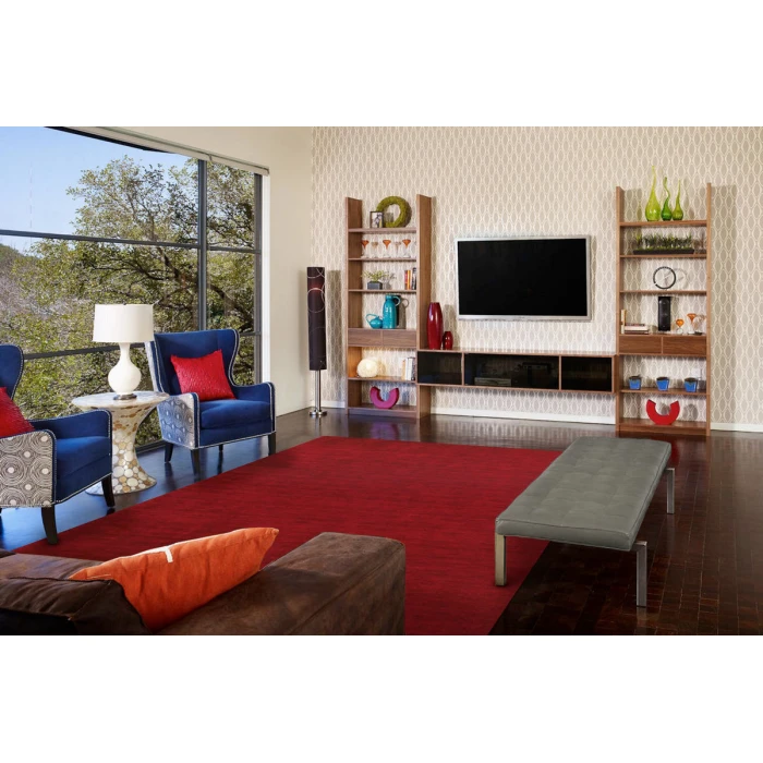 Feizy Luna Casual Solid, Red, 9'-6" x 13'-6" Area Rug