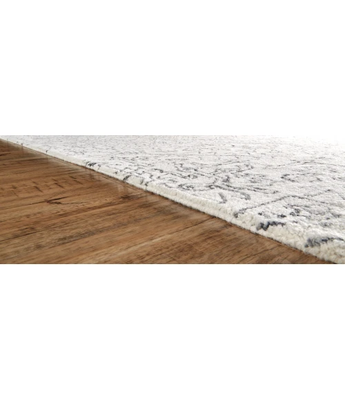 Feizy Belfort Vintage Medallion, White/Gray, 10' x 14' Area Rug