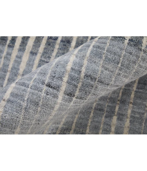 Feizy Eastfield Casual Abstract, Blue/Ivory/Gray, 8' x 8' Round Rug