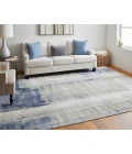 Feizy Clio Casual Abstract, Blue/Green/Ivory, 2'-9" x 7'-10" RUNNER Runner