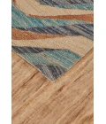 Feizy Bermuda Casual Geometric, Blue/Brown/Ivory, 5' x 8' Area Rug