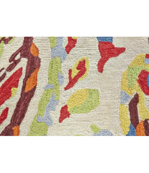 Feizy Liana Casual Abstract, Red/Green/Ivory, 12' x 15' Area Rug