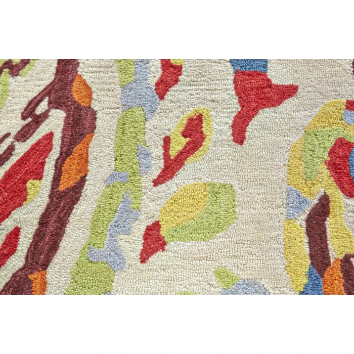 Feizy Liana Casual Abstract, Red/Green/Ivory, 12' x 15' Area Rug