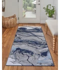 Feizy Gaspar Industrial Abstract, Blue/Gray/Ivory, 2'-10" x 8' Runner