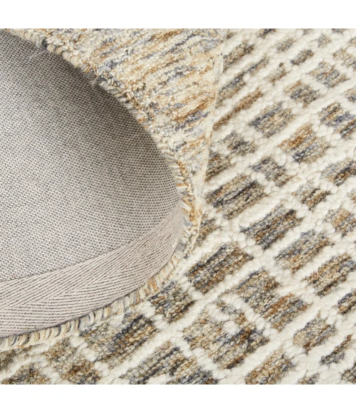 Feizy Maddox Modern Tufted Architectural Area Rug, Pebble Tan/Ivory, 9ft x 12ft