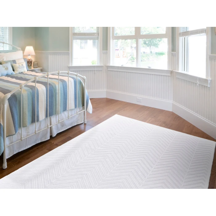 Feizy Saphir Mira WHITE/WHITE 6803489F 7 ft. 6 in. X 7 ft. 6 in. Round Rug