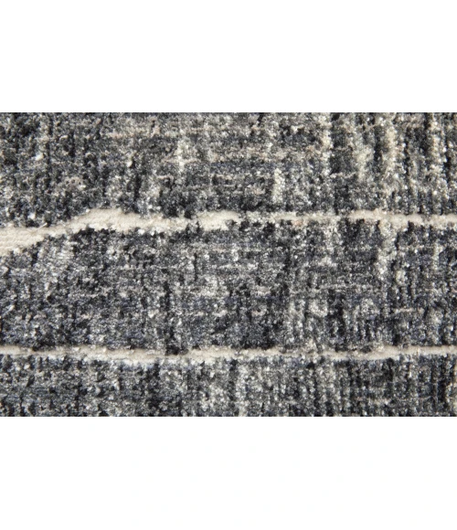 Feizy Kano Industrial Abstract, Black/Gray/Ivory, 2'-7" x 8' Runner