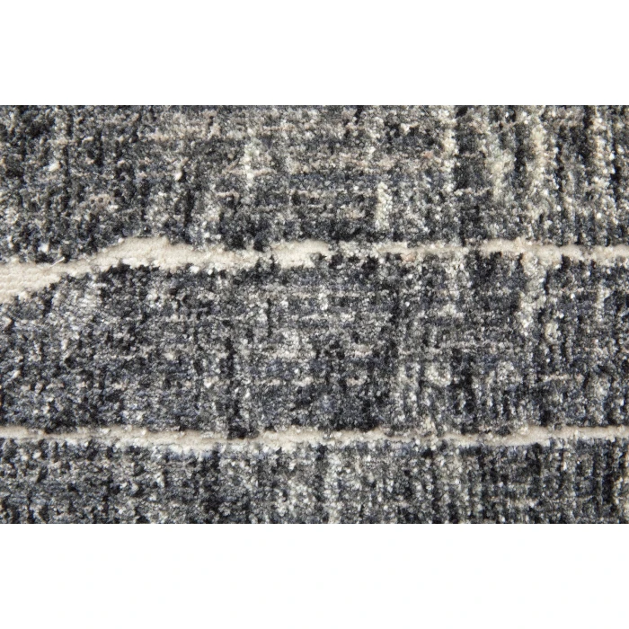 Feizy Kano Industrial Abstract, Black/Gray/Ivory, 2'-7" x 8' Runner