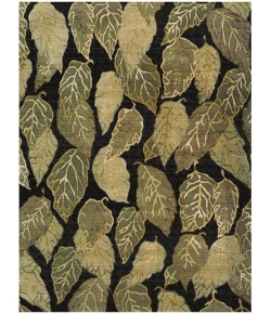 Feizy Leafscape BLACK 2857274F 5 ft. 6 in. X 8 ft. 6 in. Rectangle Rug