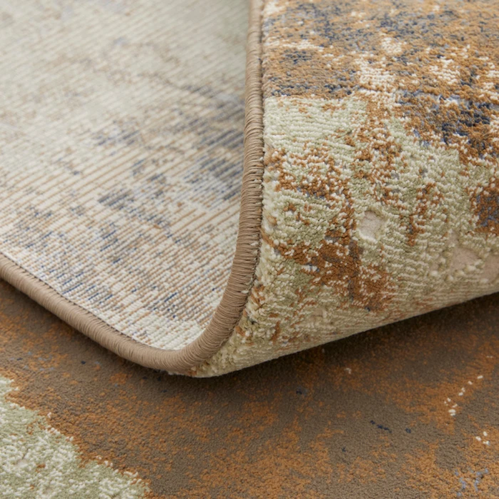 Feizy Clio Casual Abstract, Brown/Blue/Ivory, 2' x 3' Accent Rug