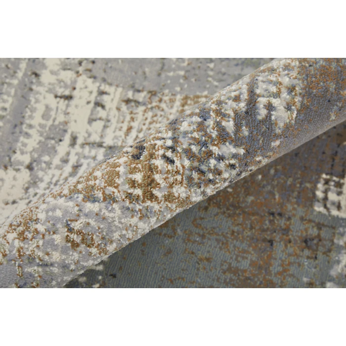 Feizy Clio Industrial Abstract, Ivory/Gray/Brown, 2'-9" x 7'-10" RUNNER Runner