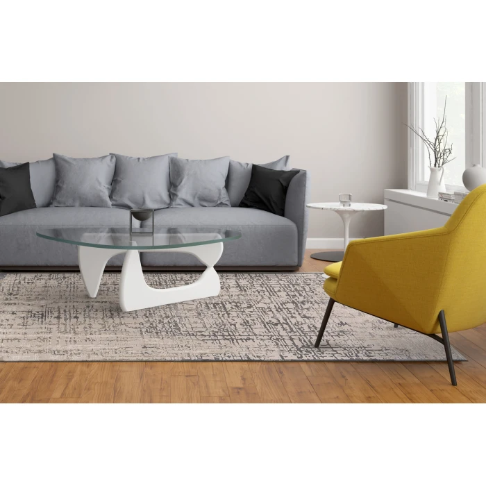 Feizy Prasad Casual Abstract, Gray/Ivory, 8' x 11' Area Rug