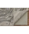 Feizy Prasad Casual Watercolor, Gray/Ivory/Silver, 8' x 11' Area Rug