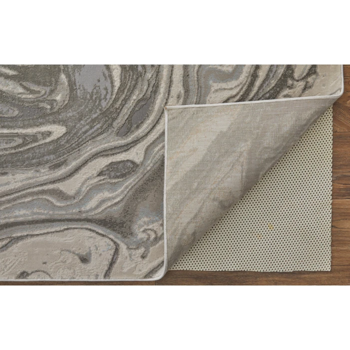 Feizy Prasad Casual Watercolor, Gray/Ivory/Silver, 8' x 11' Area Rug