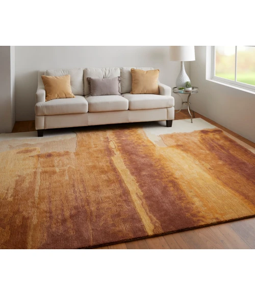 Feizy Anya Industrial Abstract, Red/Orange/Ivory, 2' x 3' Area Rug