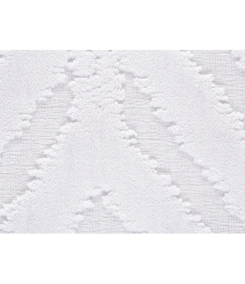 Feizy Saphir Mira WHITE/WHITE 6803490F 7 ft. 6 in. X 7 ft. 6 in. Round Rug