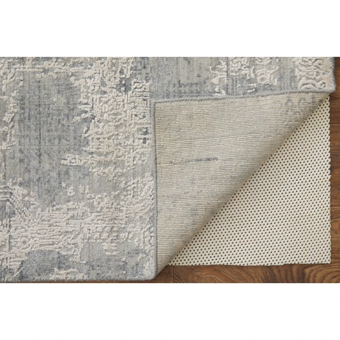 Feizy Eastfield Casual Abstract, Silver/Gray, 8' x 8' Round Rug