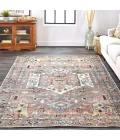 Feizy Percy Vintage Medallion, Pink Clay/Warm Gray, 7ft-10in x 9ft-10in Area Rug