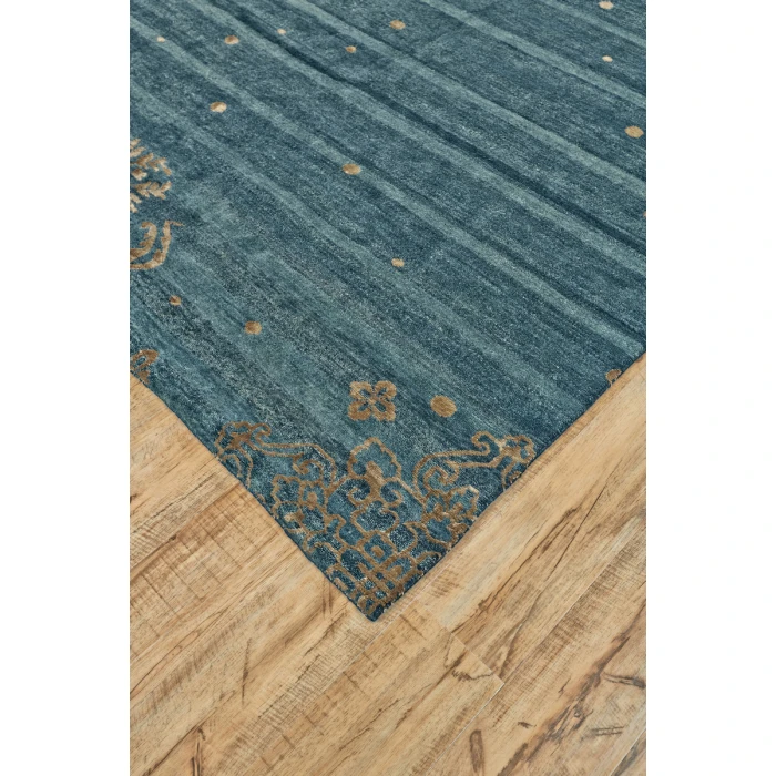 Feizy Qing Casual Stripes, Blue/Green/Tan, 2' x 3' Accent Rug