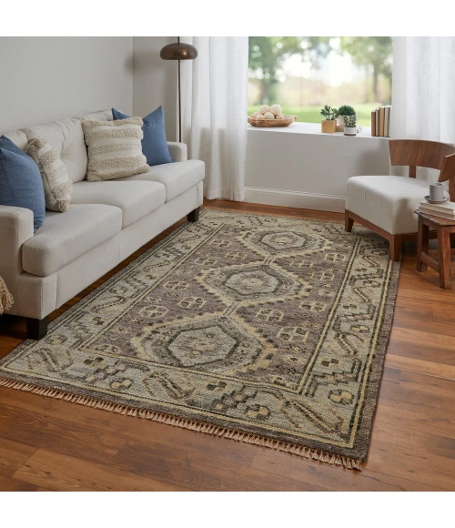 Feizy Fillmore Classic Diamond, Brown/Gray, 2'-6" x 10' Runner
