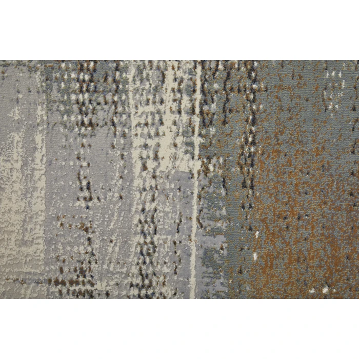 Feizy Clio Industrial Abstract, Ivory/Gray/Brown, 2'-9" x 7'-10" RUNNER Runner