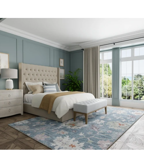 Feizy Dartmouth Blue/Ivory/Pink DRT39QMF 7 ft. 9 in. X 10 ft. Rect. Rug