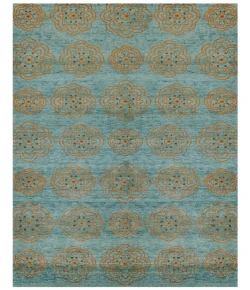 Feizy Qing 6065F TEAL Area Rug 2 ft. X 3 ft. Rectangle