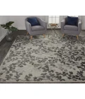 Feizy Bella Casual Floral & Botanical, Gray/Silver/Taupe, 2'-6" x 8' Runner