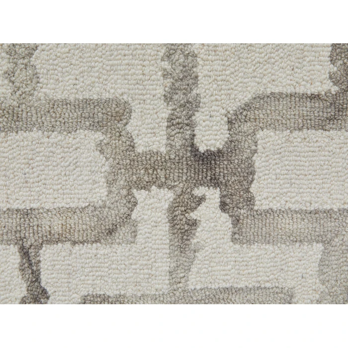 Feizy Lorrain Bohemian & Eclectic Geometric, Ivory/Taupe, 10' x 10' Round Rug