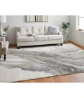Feizy Clio Industrial Abstract, Green/Purple/Ivory, 7'-9" x 10' Area Rug