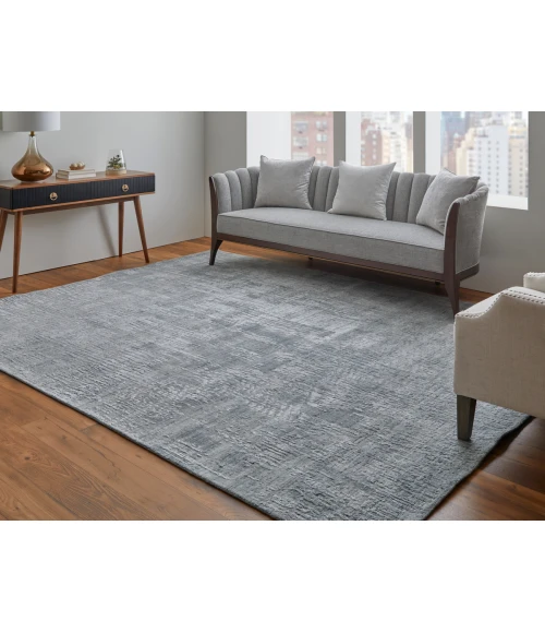 Feizy Eastfield Casual Abstract, Blue/Silver, 2' x 3' Area Rug