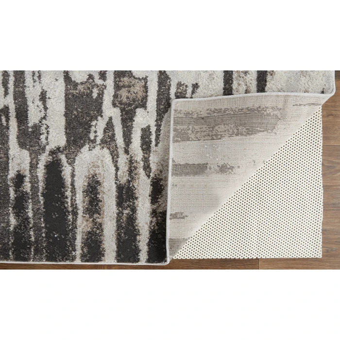 Feizy Vancouver Contemporary Abstract Rug, Gray/Charcoal Gray, 2'-10" X 7'-10" Area Rug
