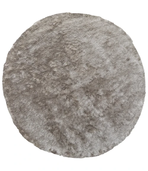 Feizy Indochine Luxury & Glam Solid, Gray/Silver, 8' x 8' Round Rug