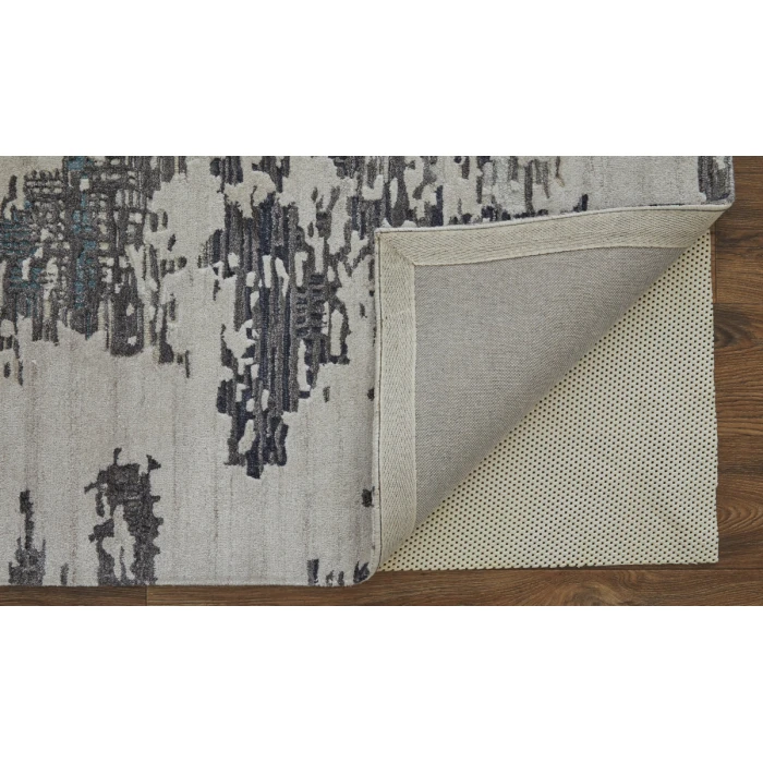 Feizy Zarah Bohemian & Eclectic Abstract, Ivory/Gray/Blue, 8' x 10' Area Rug